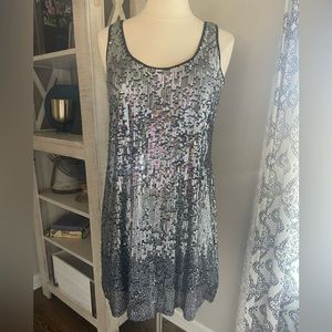 Express sequin sparkly party holiday short tank dress m